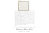 Tampa Furniture Outlet - Ashley Furniture - Bellaby Bedroom - Bedroom Mirror / Whitewash - B331-36