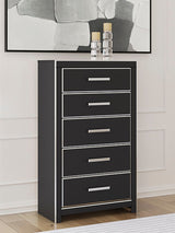 Tampa Furniture Outlet - Ashley Furniture - Zuraleus Bedroom - Five Drawer Chest / Black - PCB3380-46