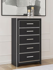Tampa Furniture Outlet - Ashley Furniture - Zuraleus Bedroom - Five Drawer Chest / Black - PCB3380-46