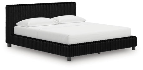 Tampa Furniture Outlet - Ashley Furniture - Zuraleus Bedroom - California King Upholstered Bed / Black - PCB3380B14