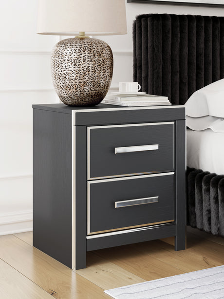 Tampa Furniture Outlet - Ashley Furniture - Zuraleus Bedroom - Two Drawer Night Stand / Black - PCB3380-92