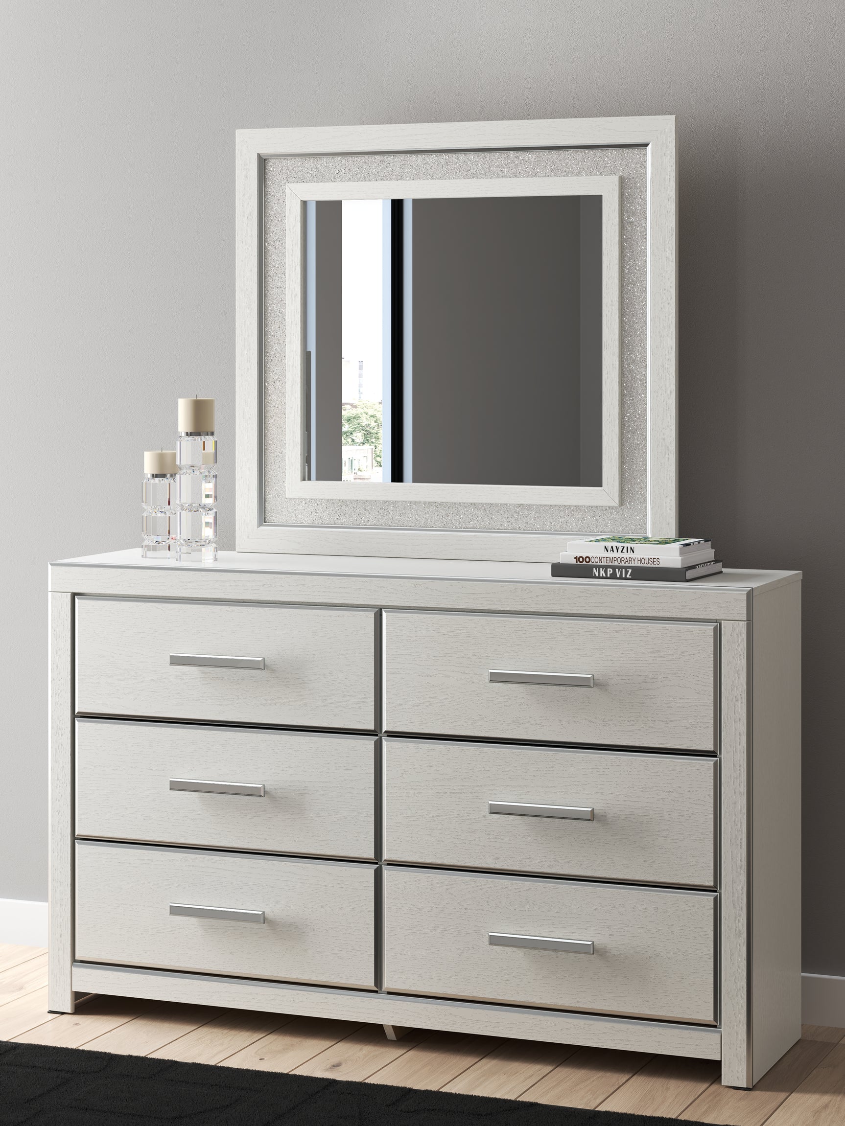 Tampa Furniture Outlet - Ashley Furniture - Zuraleus Bedroom - Dresser and Mirror / White - PCB3381B1