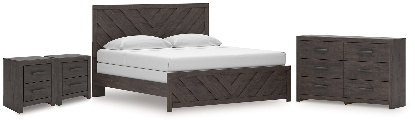 Prendonea King Panel Bed, Dresser and 2 Nightstands - Tampa Furniture Outlet