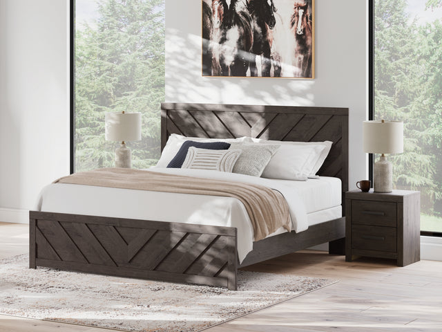 Tampa Furniture Outlet - Ashley Furniture - Prendonea Bedroom - Queen Panel Bed / Charcoal - B3789B4