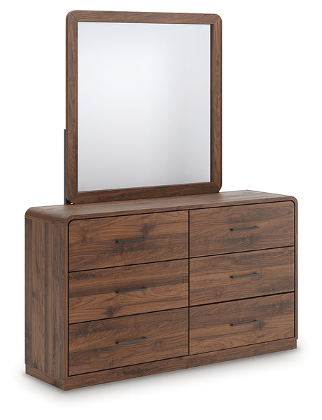 Tampa Furniture Outlet - Ashley Furniture - Fortlorn Bedroom - Dresser and Mirror / Walnut Brown - PCB386B1