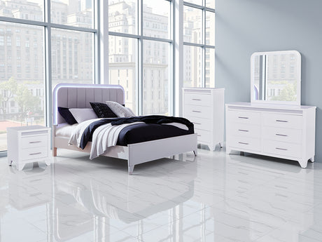Tampa Furniture Outlet - Ashley Furniture - Jarlee Bedroom - Queen Upholstered Panel Bed / White - PCB392B2