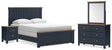 Tampa Furniture Outlet - Ashley Furniture - Landocken Queen Panel Bed, Dresser, Mirror and Nightstand - Queen Panel Bed, Dresser, Mirror and Nightstand - B414B18