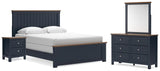 Tampa Furniture Outlet - Ashley Furniture - Landocken Queen Panel Bed, Dresser, Mirror and Nightstand - Queen Panel Bed, Dresser, Mirror and Nightstand - B414B18
