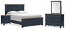 Tampa Furniture Outlet - Ashley Furniture - Landocken Queen Panel Bed, Dresser, Mirror and Nightstand - Queen Panel Bed, Dresser, Mirror and Nightstand - B414B18