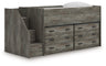 Tampa Furniture Outlet - Ashley Furniture - Frandern Twin Loft Bed with Drawer Storage - Twin Loft Bed with Drawer Storage / Warm Gray - B4480B26