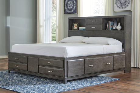 Tampa Furniture Outlet - Ashley Furniture - Caitbrook Bedroom - Queen Storage Bed with 8 Drawers / Gray - B476B2