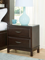 Tampa Furniture Outlet - Ashley Furniture - Vanmore Bedroom - Two Drawer Night Stand / Dark Brown - B479-92