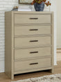 Tampa Furniture Outlet - Ashley Furniture - Calmoro Bedroom - Five Drawer Chest - B602-46
