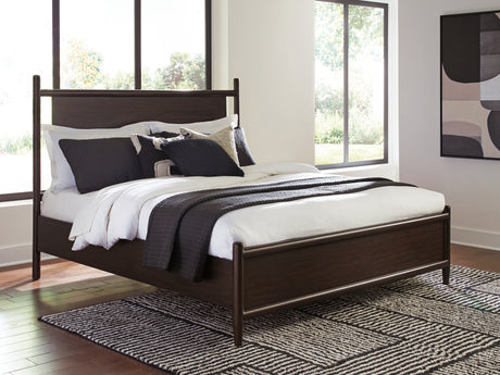 Tampa Furniture Outlet - Ashley Furniture - Dantenton Bedroom - King Panel Bed / Merlot - B611B6
