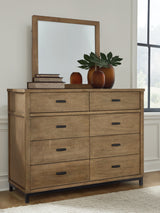 Tampa Furniture Outlet - Ashley Furniture - Tomtyn Bedroom - Dresser and Mirror / Light Brown - B622B1