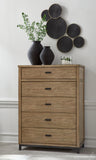Tampa Furniture Outlet - Ashley Furniture - Tomtyn Bedroom - Five Drawer Chest / Light Brown - B622-46