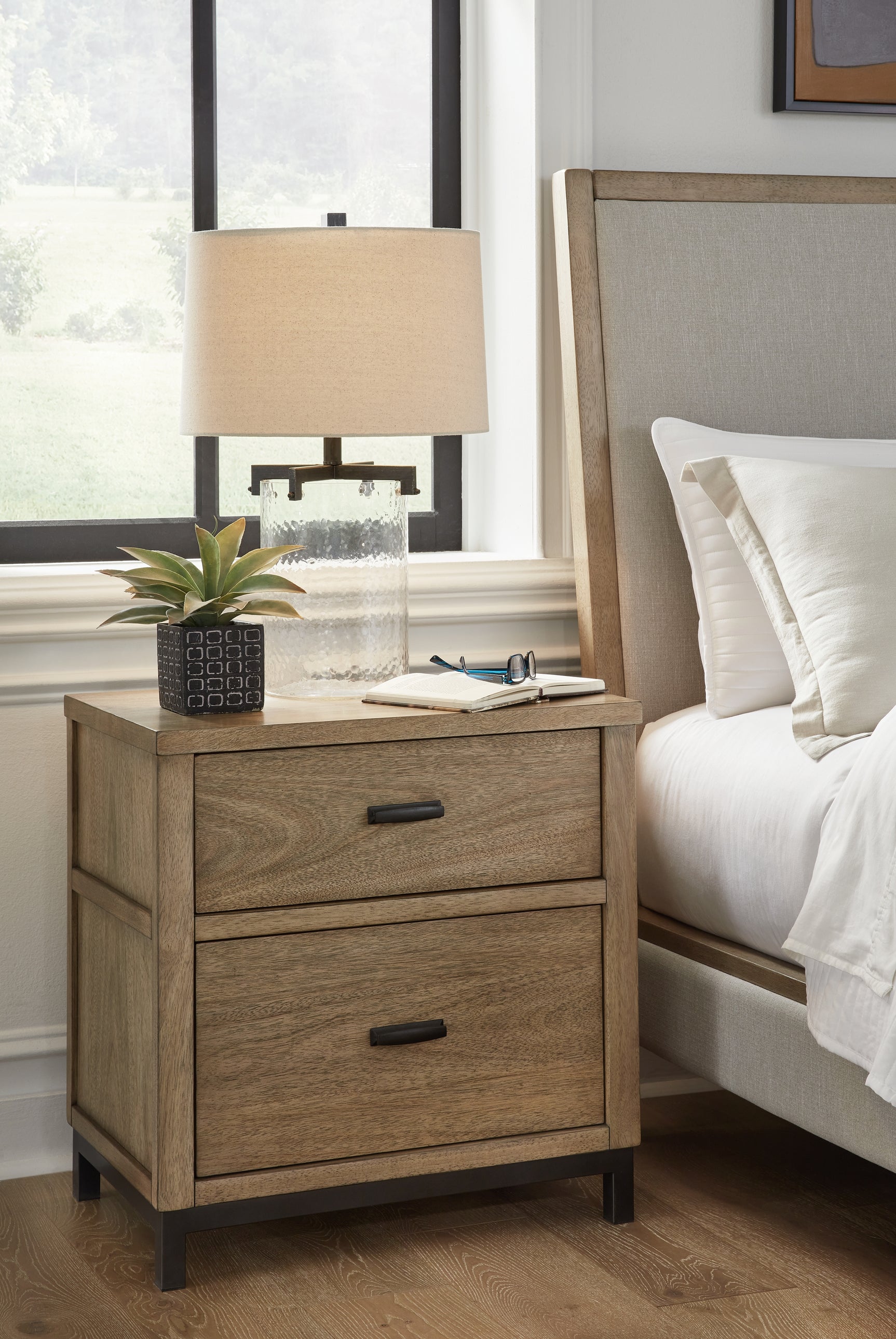 Tampa Furniture Outlet - Ashley Furniture - Tomtyn Bedroom - Two Drawer Night Stand / Light Brown - B622-92