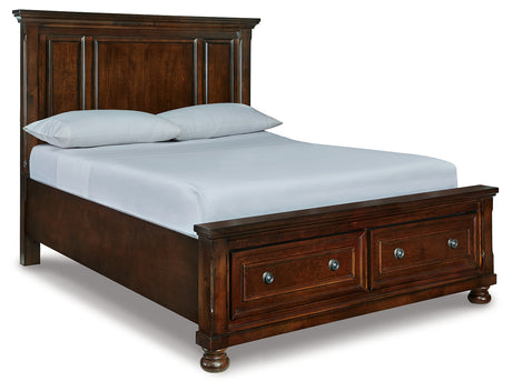 Tampa Furniture Outlet - Ashley Furniture - Porter Bedroom - Queen Panel Storage Bed / Rustic Brown - B697B42
