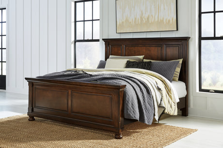 Tampa Furniture Outlet - Ashley Furniture - Porter Bedroom - King Panel Bed / Rustic Brown - B697B11