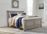 Tampa Furniture Outlet - Ashley Furniture - Lettner Bedroom - Queen Sleigh Bed / Light Gray - B733B32