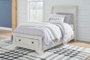 Tampa Furniture Outlet - Ashley Furniture - Robbinsdale Bedroom - Twin Sleigh Storage Bed / Antique White - B742B12