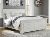 Tampa Furniture Outlet - Ashley Furniture - Robbinsdale Bedroom - Queen Sleigh Bed / Antique White - B742B23
