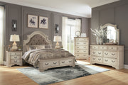 Tampa Furniture Outlet - Ashley Furniture - Realyn Bedroom - Queen Upholstered Storage Bed / Two-tone - B743B18