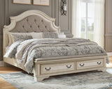 Tampa Furniture Outlet - Ashley Furniture - Realyn Bedroom - California King Upholstered Storage Bed / Two-tone - B743B21