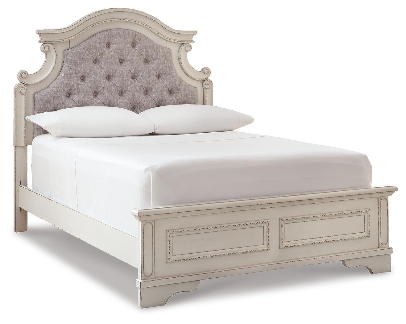 Realyn King Panel Bed, Dresser, Mirror and Nightstand - Tampa Furniture Outlet