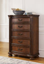 Tampa Furniture Outlet - Ashley Furniture - Lavinton Bedroom - King Poster Bed / Brown - B764B9
