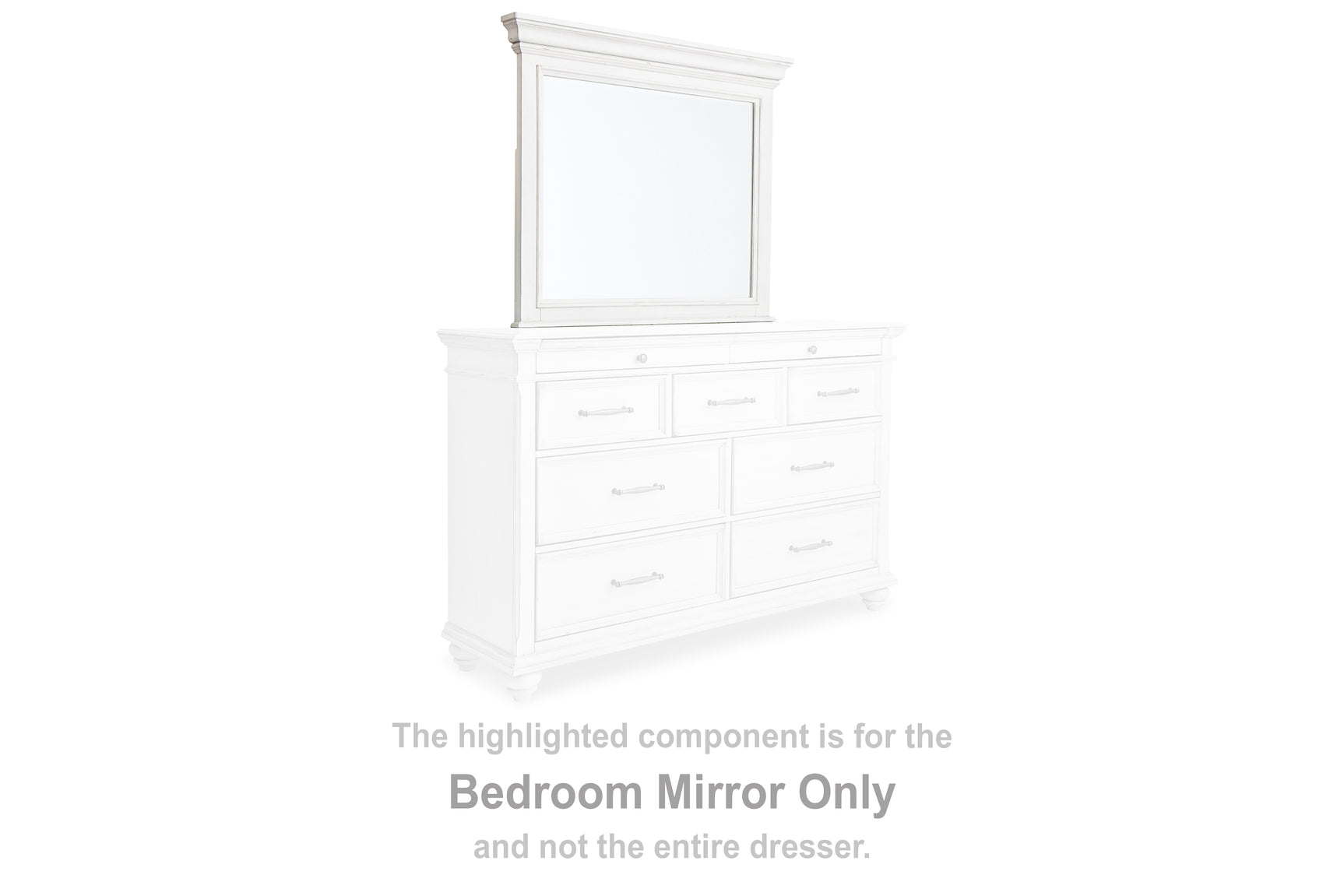 Tampa Furniture Outlet - Ashley Furniture - Kanwyn Bedroom - Bedroom Mirror / Whitewash - B777-36
