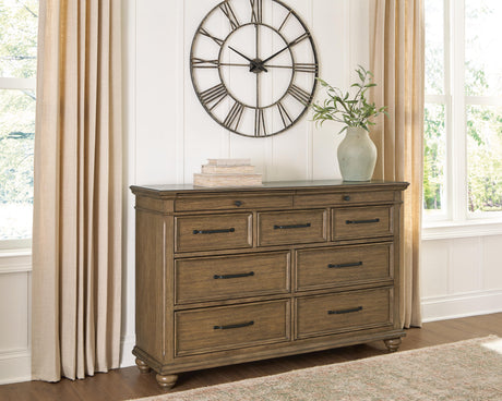 Tampa Furniture Outlet - Ashley Furniture - Karallin Bedroom - Dresser / Medium Brown - PCB782-31