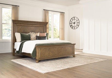 Tampa Furniture Outlet - Ashley Furniture - Karallin Bedroom - California King Panel Bed / Medium Brown - PCB782B5