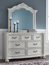 Tampa Furniture Outlet - Ashley Furniture - Montelaine Bedroom - Dresser and Mirror / Antique White - B795B1
