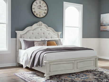 Tampa Furniture Outlet - Ashley Furniture - Montelaine Bedroom - California King Upholstered Panel Bed / Antique White - B795B7
