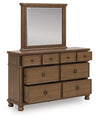 Tampa Furniture Outlet - Ashley Furniture - Rowlenstown Bedroom - Five Drawer Chest / Brown - PCB824-46