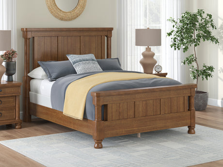 Tampa Furniture Outlet - Ashley Furniture - Rowlenstown Bedroom - Queen Poster Bed / Brown - PCB824B2