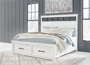 Tampa Furniture Outlet - Ashley Furniture - Ashbryn Bedroom - King Panel Storage Bed / White/Natural - B844B4