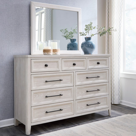 Tampa Furniture Outlet - Ashley Furniture - Darbonton Bedroom - Dresser and Mirror / Dove White - PCB853B1