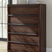 Tampa Furniture Outlet - Ashley Furniture - Dilenno Bedroom - Five Drawer Chest / Dark Brown - PCB857-46