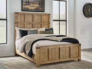 Tampa Furniture Outlet - Ashley Furniture - Ridgester Bedroom - Queen Panel Bed / Light Brown - B858B2