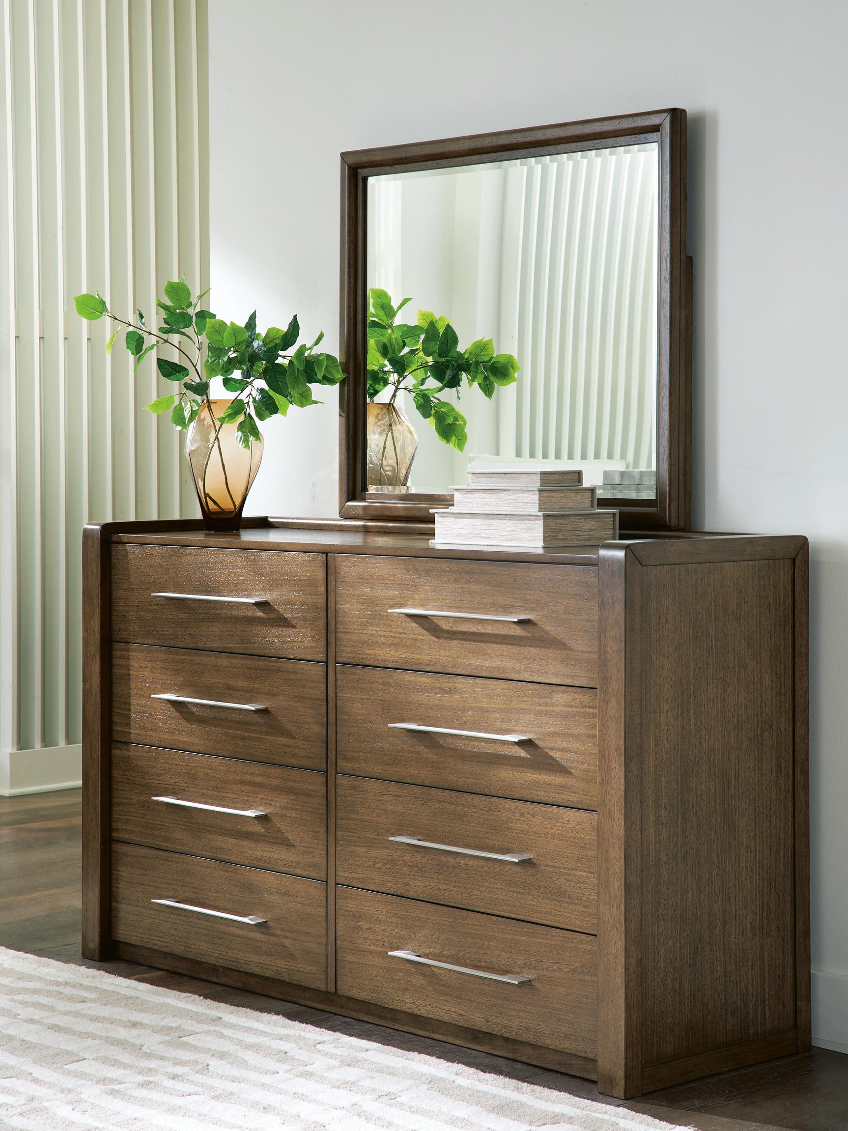 Tampa Furniture Outlet - Ashley Furniture - Marxmore Bedroom - Dresser and Mirror / Brown - B863B1