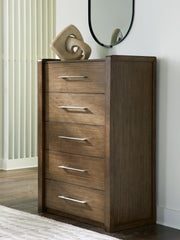 Tampa Furniture Outlet - Ashley Furniture - Marxmore Bedroom - Five Drawer Chest / Brown - B863-46