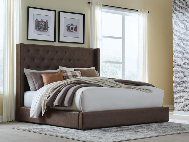 Tampa Furniture Outlet - Ashley Furniture - Lavernty Bedroom - Queen Upholstered Storage Bed - PCB9002B1