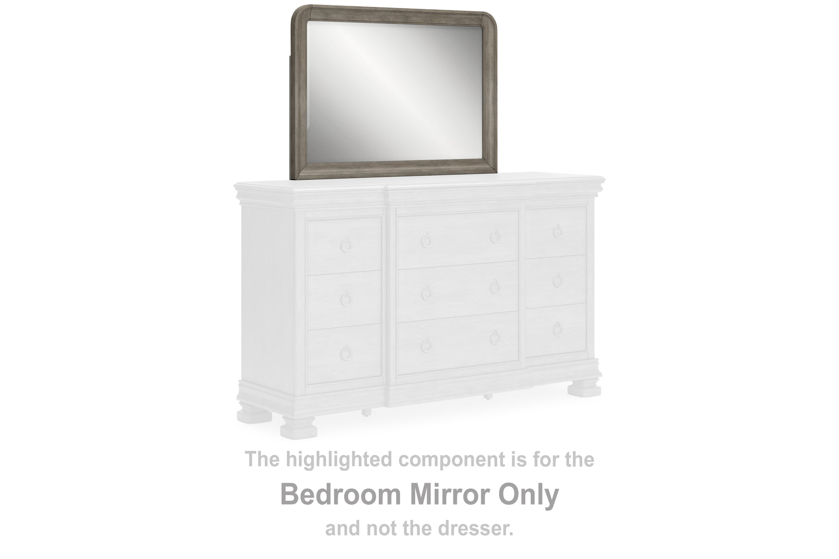 Tampa Furniture Outlet - Ashley Furniture - Lexorne Bedroom - Bedroom Mirror / Gray - B924-36