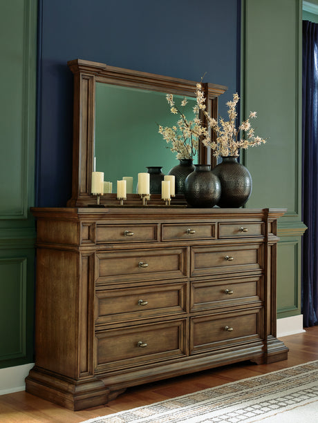 Tampa Furniture Outlet - Ashley Furniture - Frantanna Bedroom - Dresser and Mirror / Brown - PCB949B1