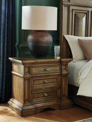 Tampa Furniture Outlet - Ashley Furniture - Frantanna Bedroom - Three Drawer Night Stand / Brown - PCB949-93