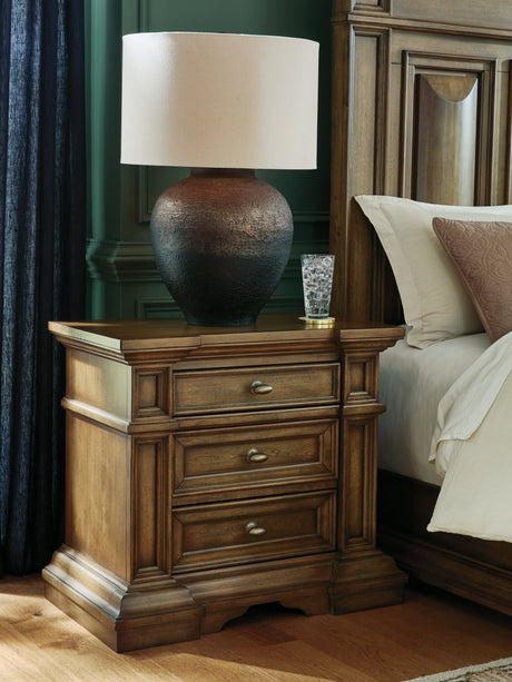 Tampa Furniture Outlet - Ashley Furniture - Frantanna Bedroom - Three Drawer Night Stand / Brown - PCB949-93