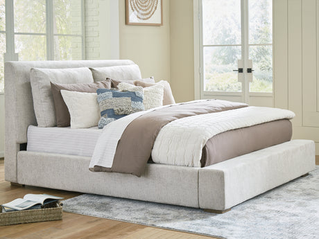 Tampa Furniture Outlet - Ashley Furniture - Cabalynn Bedroom - King Upholstered Bed / Light Brown - B974B6