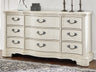 Tampa Furniture Outlet - Ashley Furniture - Arlendyne Bedroom - King Upholstered Bed / Antique White - B980B4